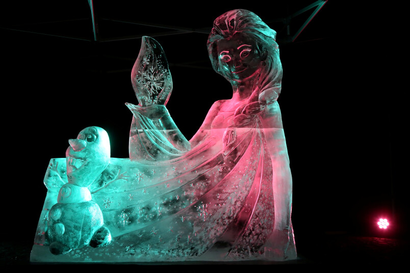 Starptautiskais Ledus skulptūru festivāls Jelgavā. Foto: Edijs Pālens