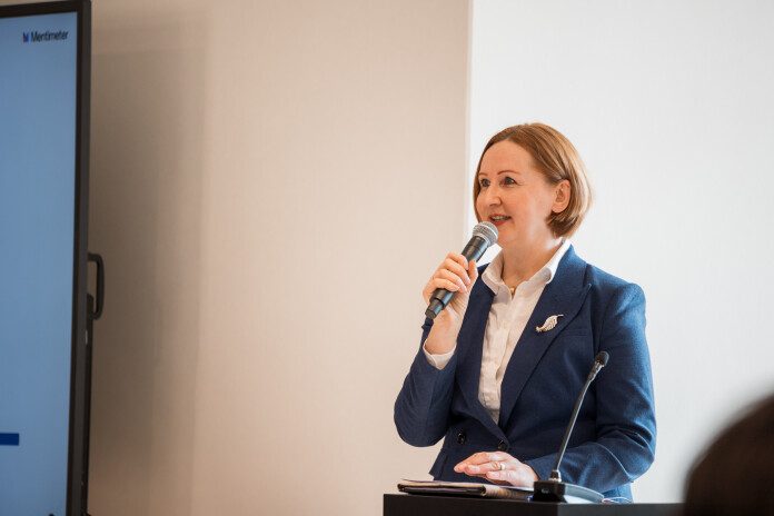 Zvērināta notāre Ilze Metuzāle, Latvijas Zvērinātu notāru padomes priekšsēdētāja vietniece. Foto: Rūdolfs Liepiņš.