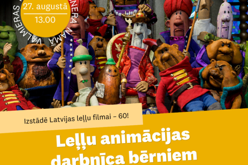 Leļļu animācijas darbnīca, ko vadīs “Animācijas Brigādes” animatori un režisori Dace Rīdūze un Māris Brinkmanis.